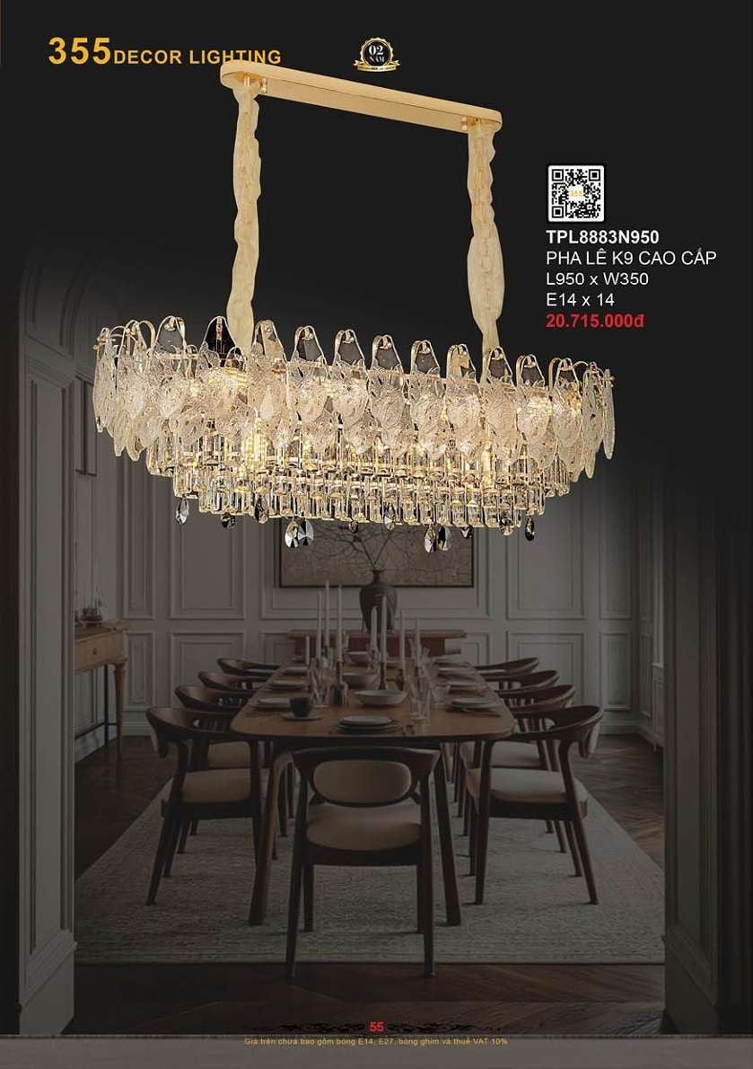Đèn thả pha lê 355 Decor TPL8883N950