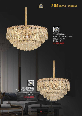 Đèn thả pha lê 355 Decor TPL8897T600, TPL8897T800