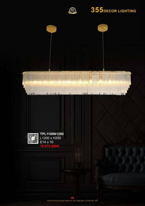 Đèn thả pha lê 355 Decor TPL1100N1200