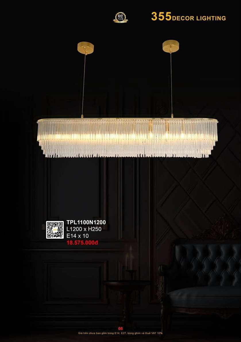 Đèn thả pha lê 355 Decor TPL1100N1200