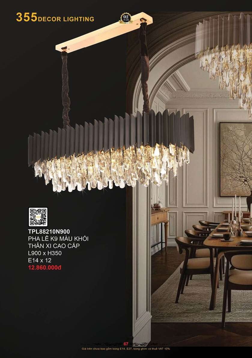 Đèn thả pha lê 355 Decor TPL88210N900