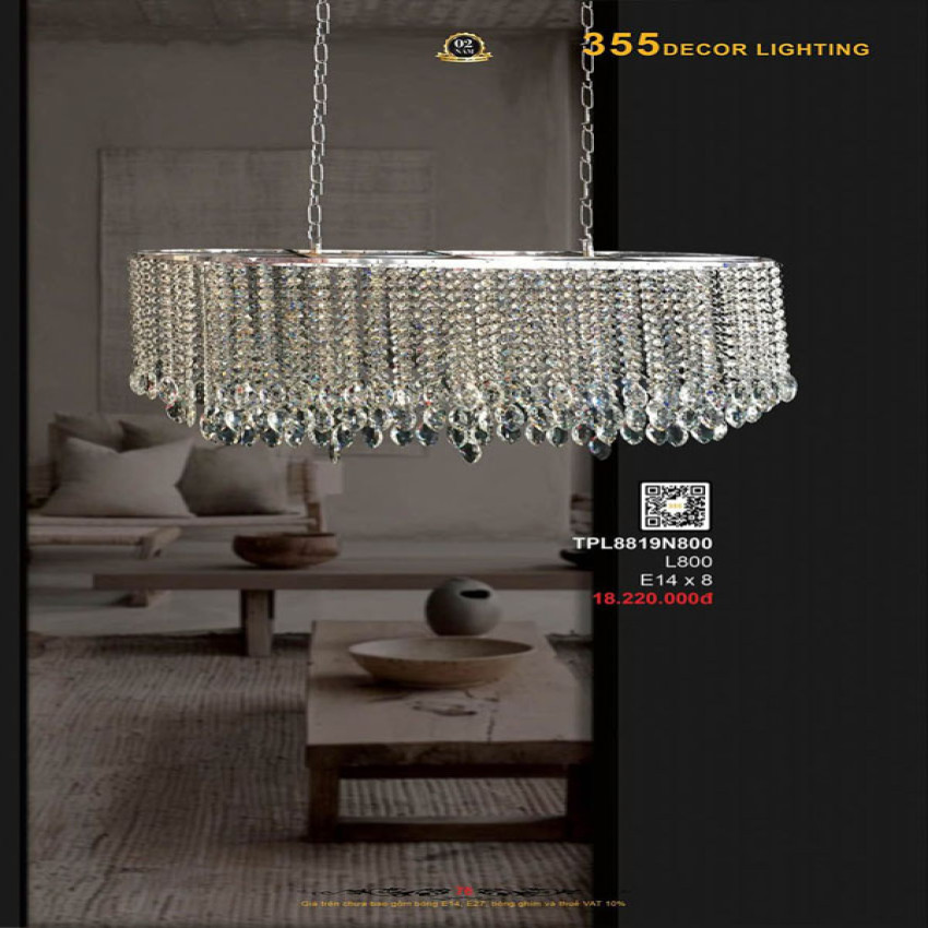 Đèn thả pha lê 355 Decor TPL8819N800
