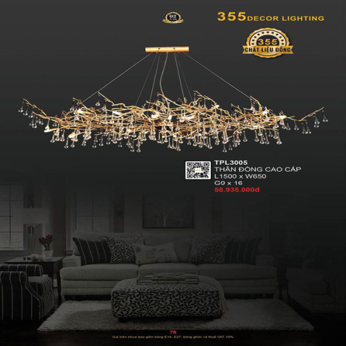 Đèn thả pha lê 355 Decor TPL3005