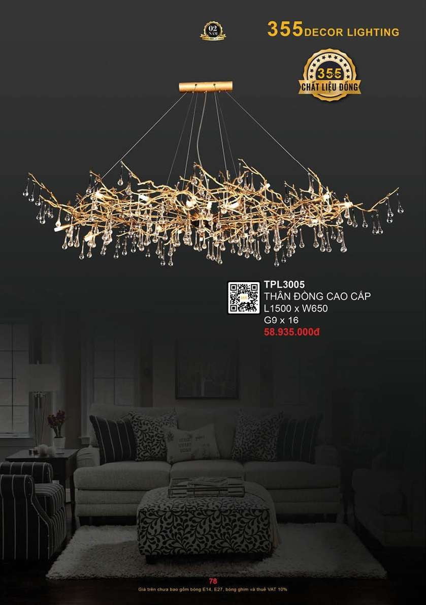 Đèn thả pha lê 355 Decor TPL3005