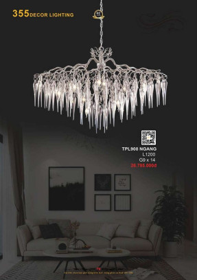 Đèn thả pha lê 355 Decor TPL908 NGANG