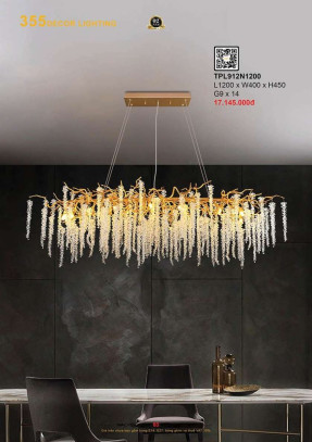 Đèn thả pha lê 355 Decor TPL912N1200