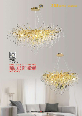 Đèn thả pha lê 355 Decor TPL05