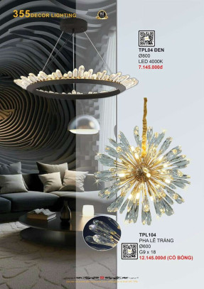 Đèn thả pha lê 355 Decor TPL04, TPL104