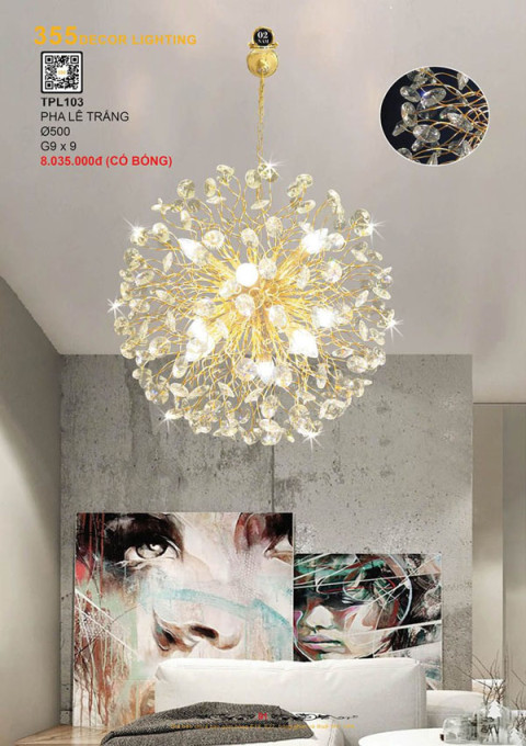 Đèn thả pha lê 355 Decor TPL103