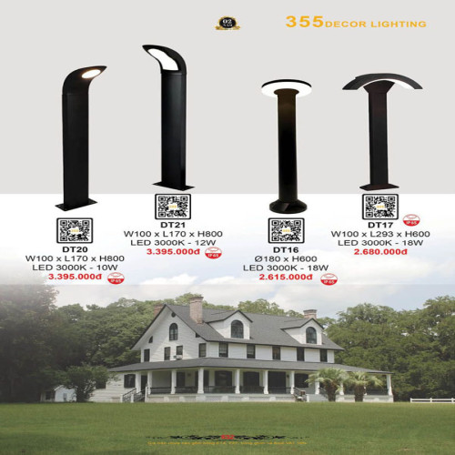 Đèn trụ 355 Decor DT16, DT17, DT20, DT21