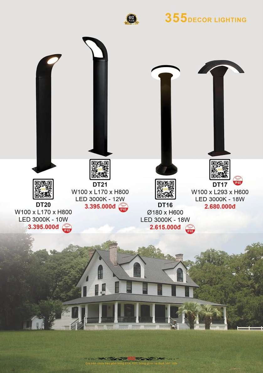 Đèn trụ 355 Decor DT16, DT17, DT20, DT21