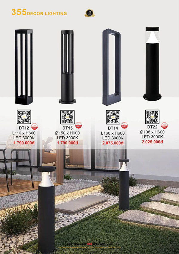 Đèn trụ 355 Decor DT12, DT14, DT15, DT22