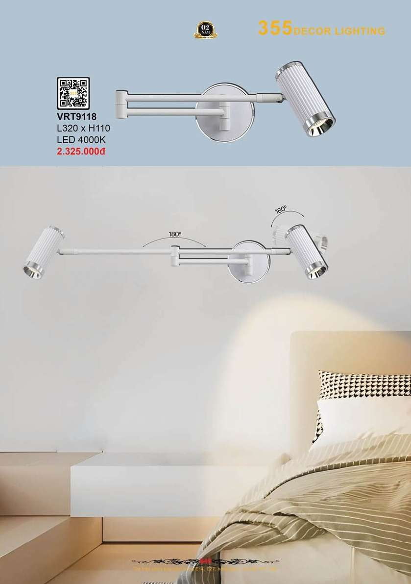 Đèn rọi tranh 355 Decor VRT9118