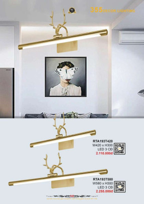 Đèn rọi tranh 355 Decor RTA193T420, RTA193T580