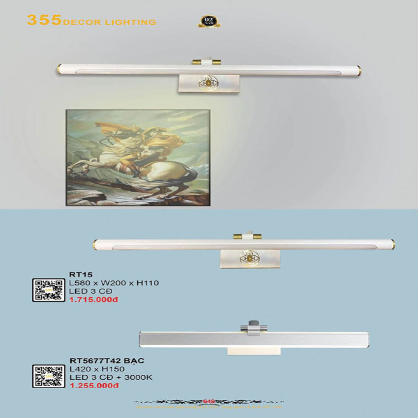 Đèn rọi tranh 355 Decor RT15, RT5677T42