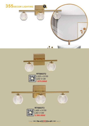 Đèn rọi tranh 355 Decor RT5883T2, RT5883T3