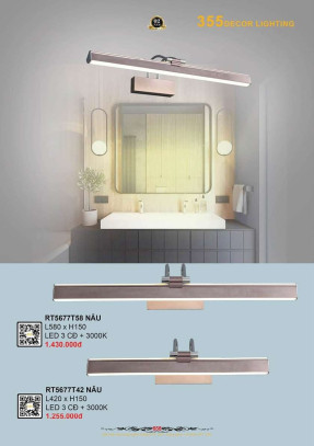 Đèn rọi tranh 355 Decor RT5677T42, RT5677T58