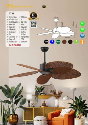 Quạt trần 355 Decor QT46