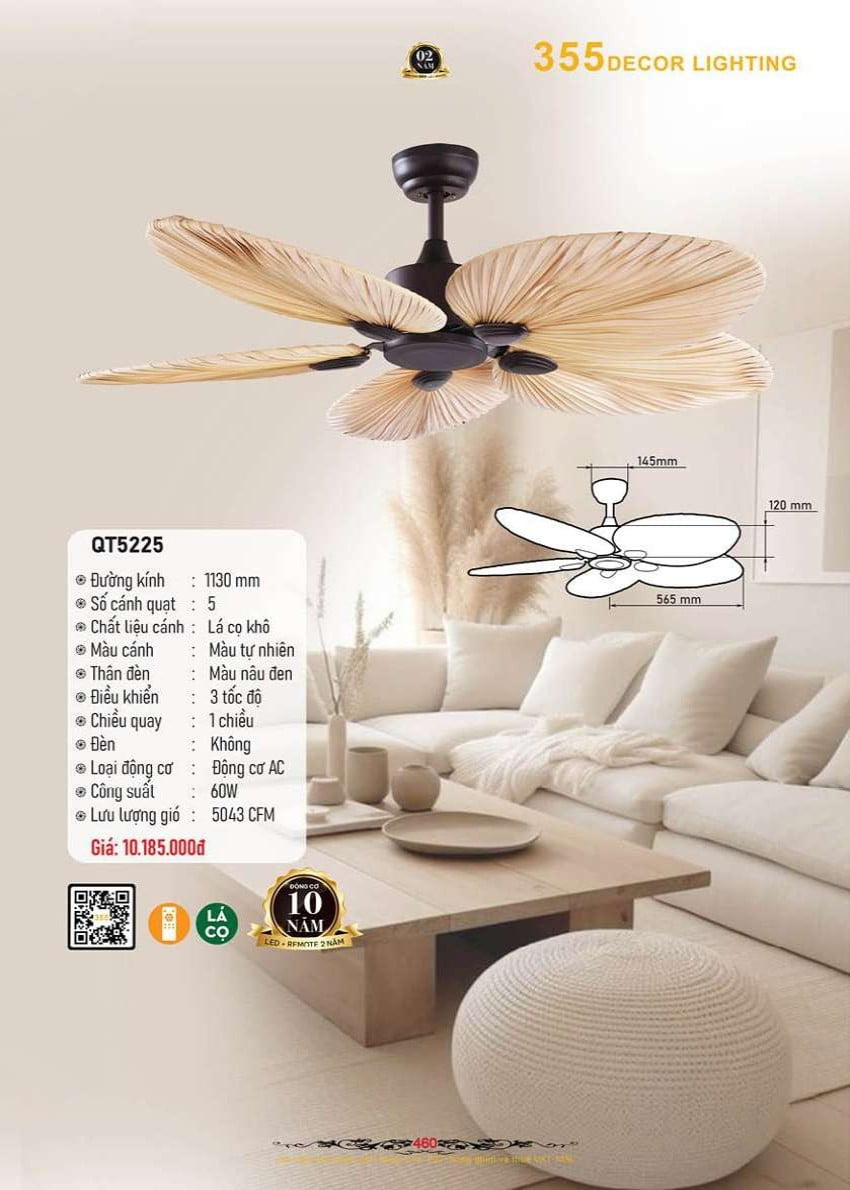 Quạt trần 355 Decor QT5225