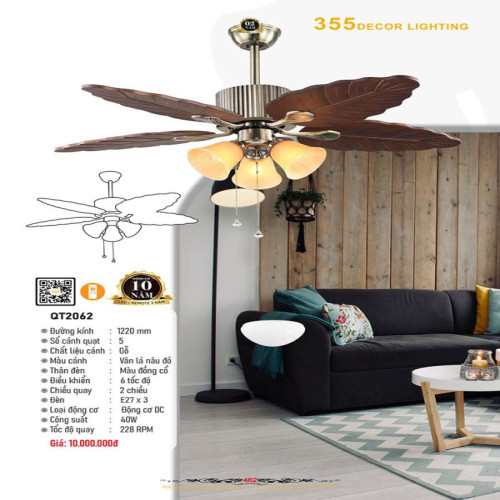 Quạt trần 355 Decor QT2062