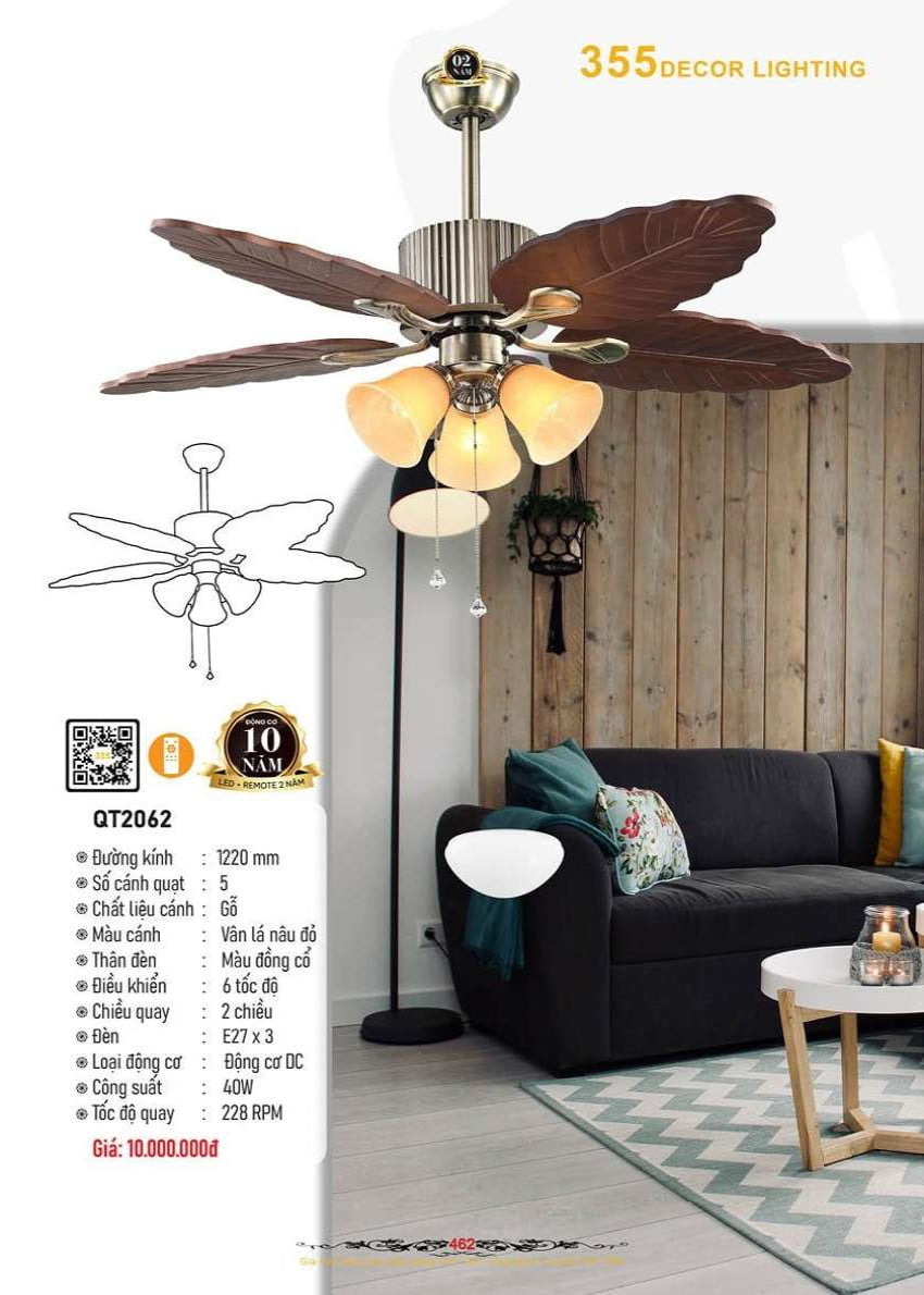 Quạt trần 355 Decor QT2062