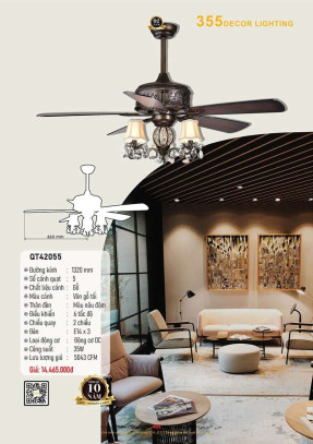 Quạt trần 355 Decor QT42055