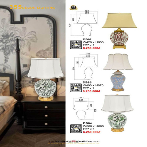 Đèn bàn 355 Decor DB82, DB84, DB85