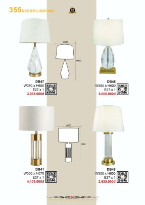 Đèn bàn 355 Decor DB41, DB45, DB47, DB48