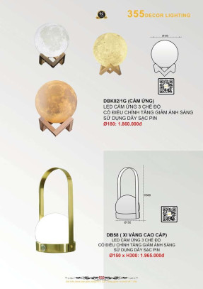 Đèn bàn 355 Decor DBK02/1G, DB58