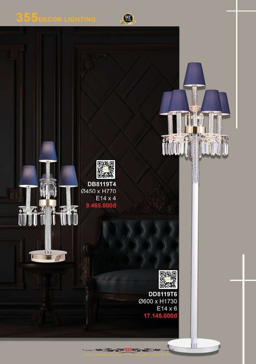 Đèn bàn 355 Decor DB8119T4, DD8119T6
