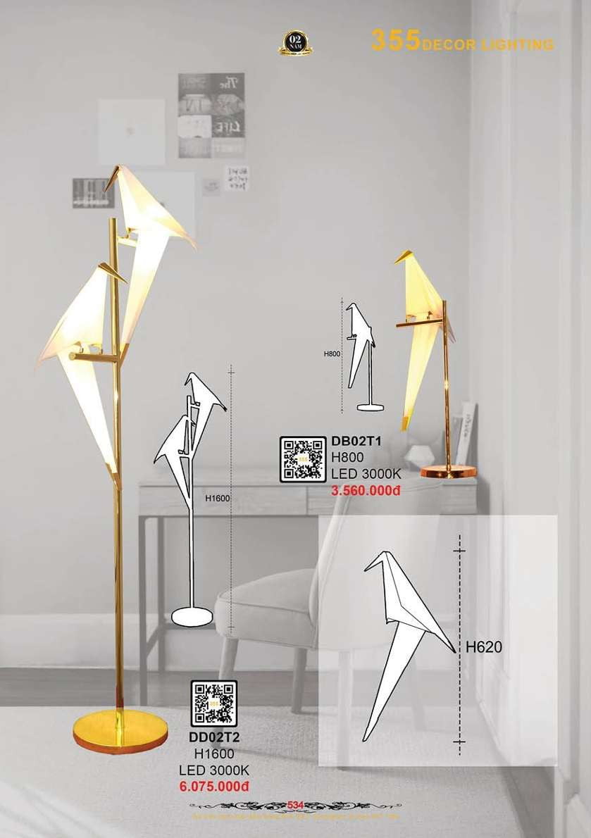 Đèn bàn 355 Decor DB02T1, DD02T2