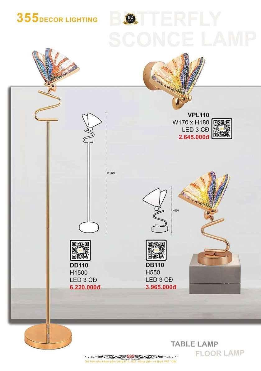 Đèn bàn 355 Decor VPL110, DB110, DD110