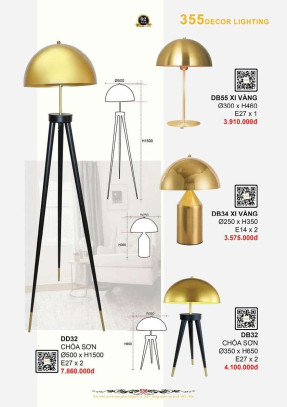 Đèn bàn 355 Decor DD32, DB32, DB34, DB55