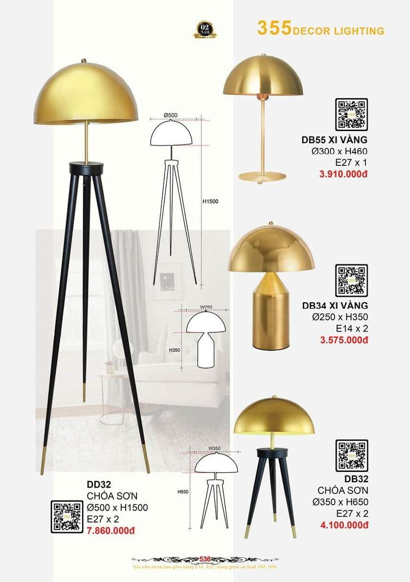 Đèn bàn 355 Decor DD32, DB32, DB34, DB55