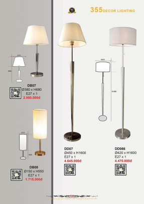 Đèn bàn 355 Decor DB07, DB08, DD07, DD066