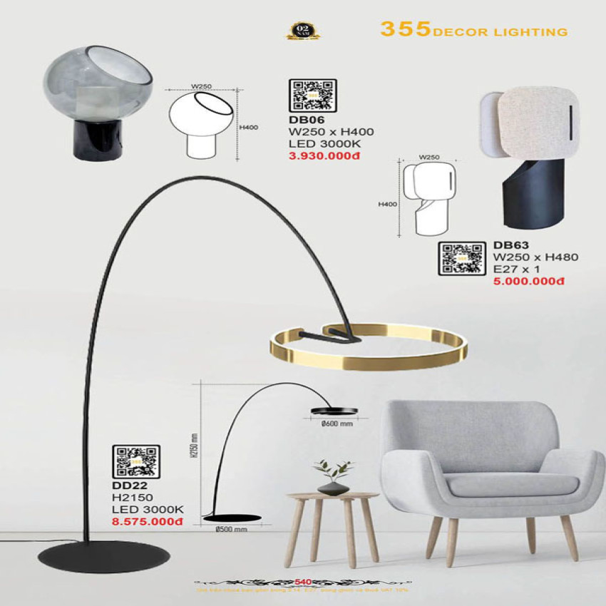 Đèn bàn 355 Decor DB06, DB63, DD22