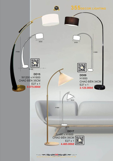 Đèn đứng 355 Decor DD09, DD15, DD17