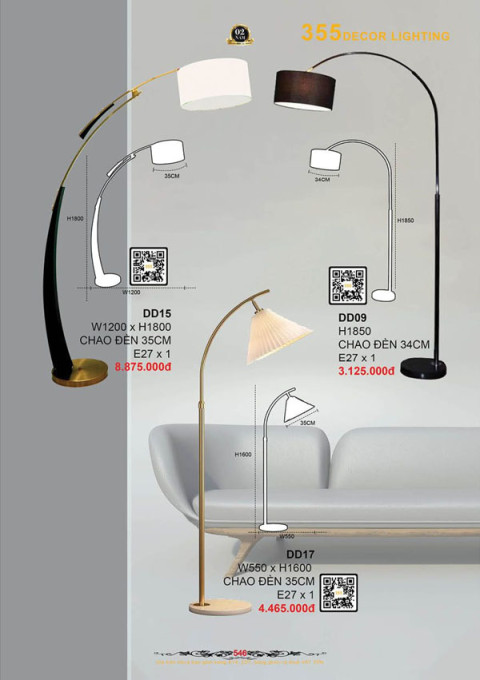 Đèn đứng 355 Decor DD09, DD15, DD17
