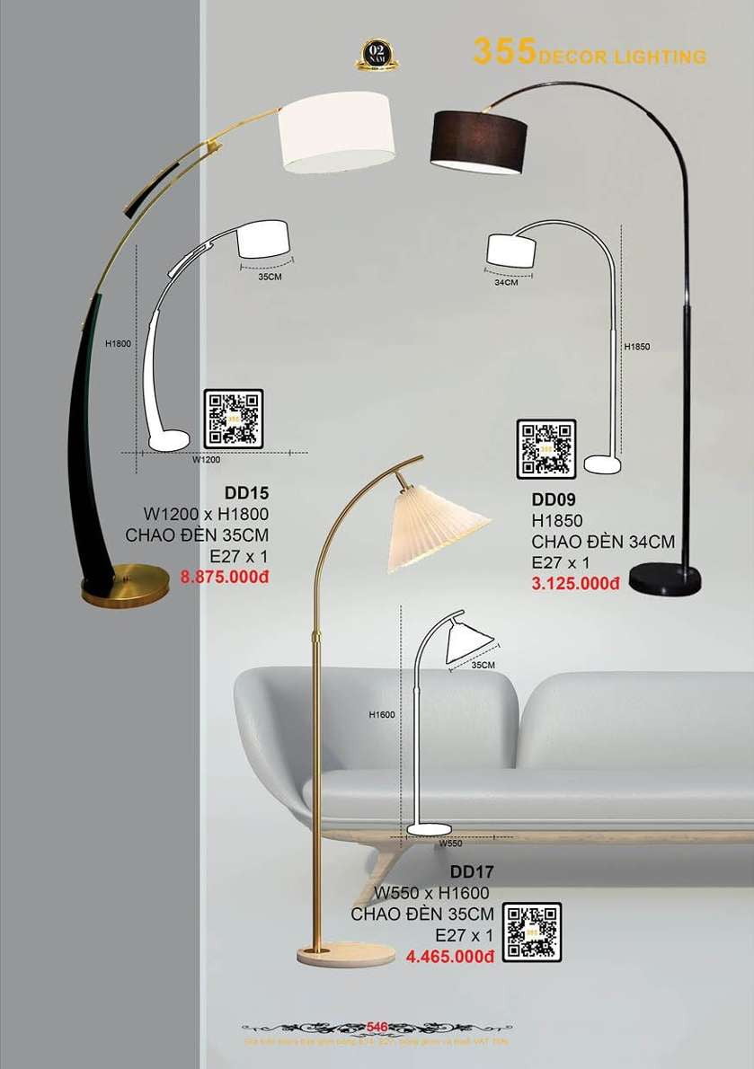 Đèn đứng 355 Decor DD09, DD15, DD17