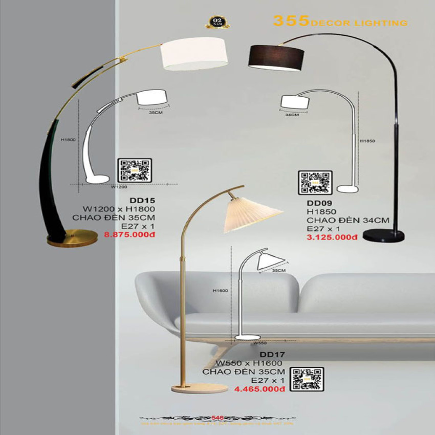 Đèn đứng 355 Decor DD09, DD15, DD17