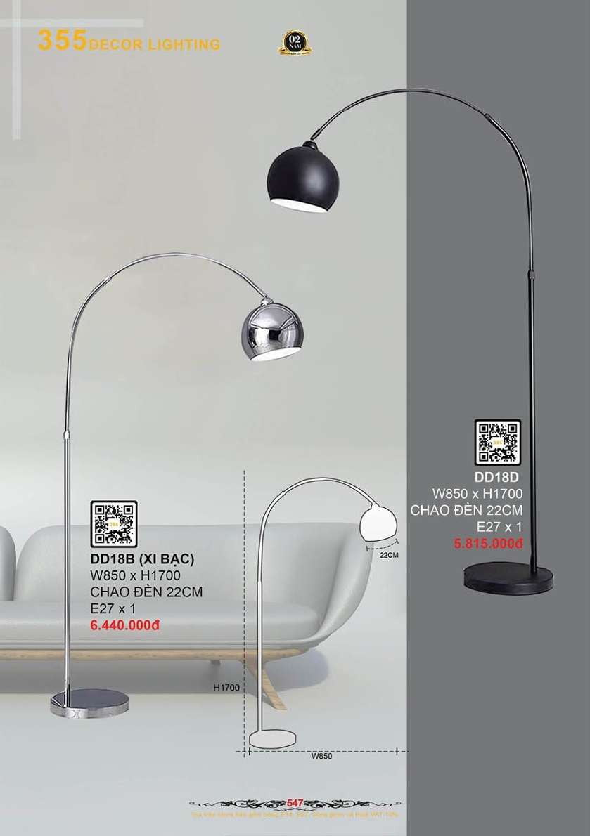Đèn đứng 355 Decor DD18B, DD18D