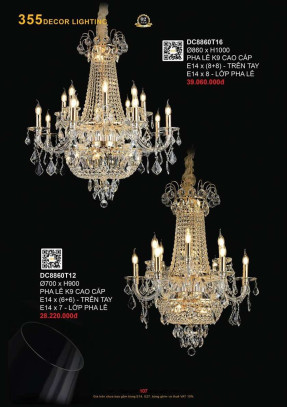 Đèn chùm 355 Decor DC8860T12, DC8860T16