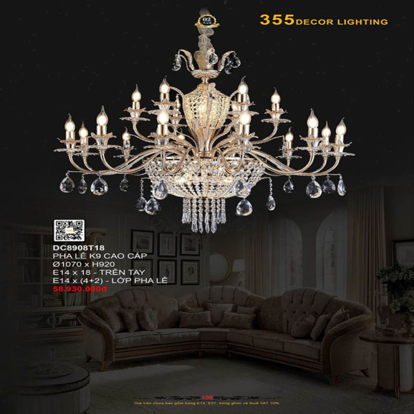 Đèn chùm 355 Decor DC8908T18