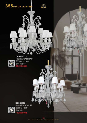 Đèn chùm 355 Decor DC9801T8, DC9801T12