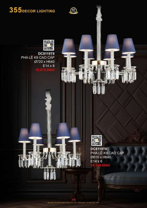 Đèn chùm 355 Decor DC8119T6, DC8119T8