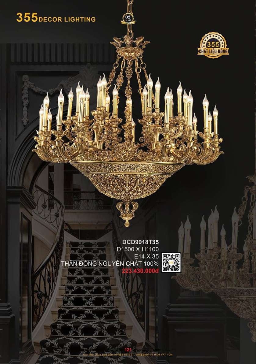 Đèn chùm đồng 355 Decor DCD9918T35