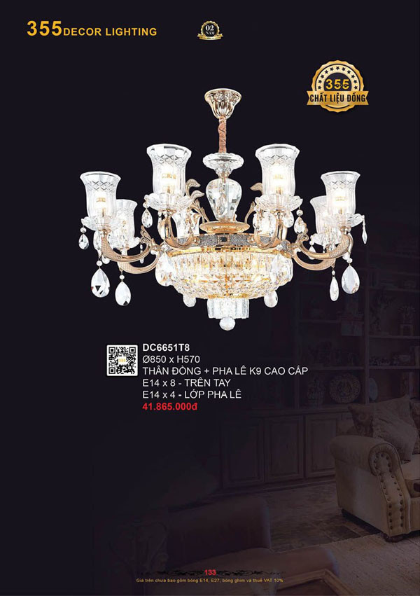 Đèn chùm 355 Decor DC6651T8