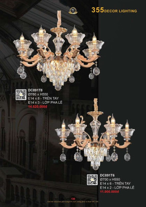 Đèn chùm 355 Decor DC891T6, DC891T8