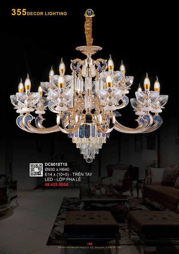 Đèn chùm 355 Decor DC6018T15