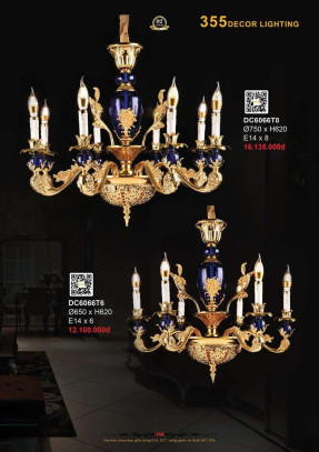Đèn chùm 355 Decor DC6066T6, DC6066T8